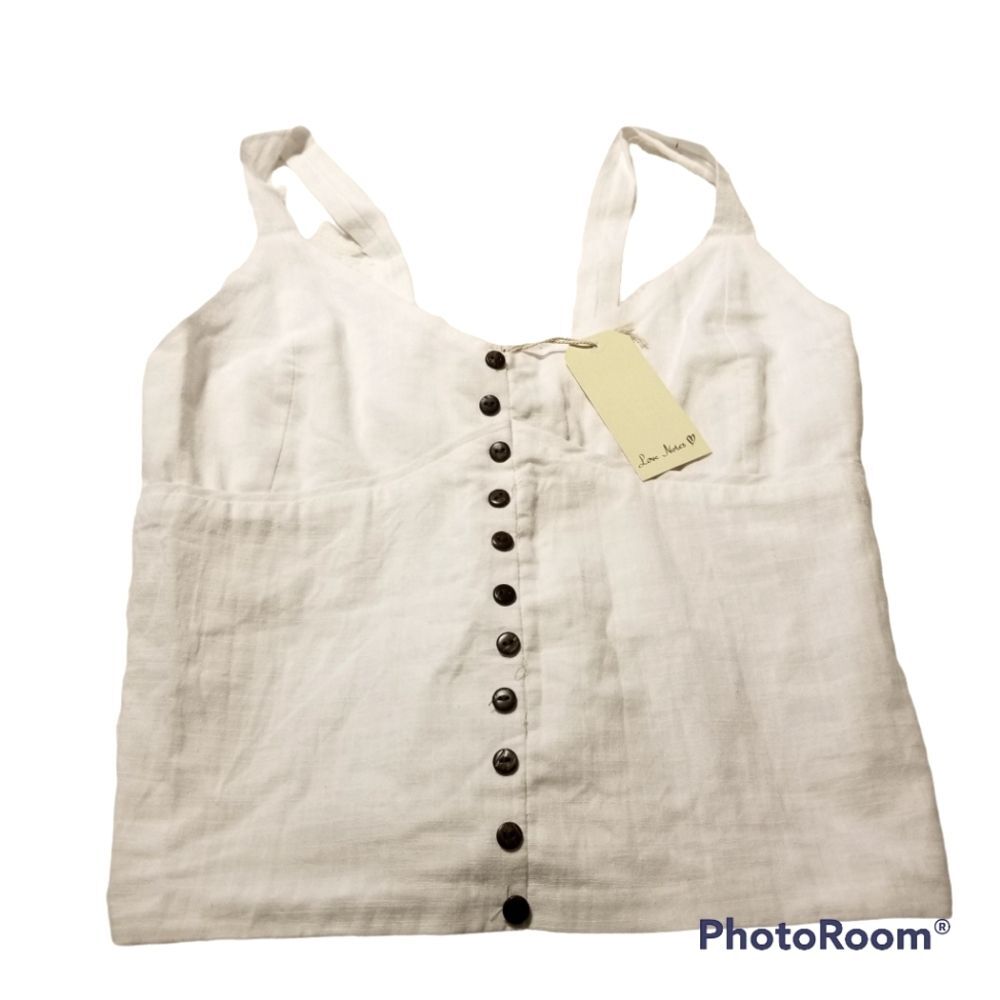 Love Notes Top Womens Size Small Sleeveless White Summer Strappy